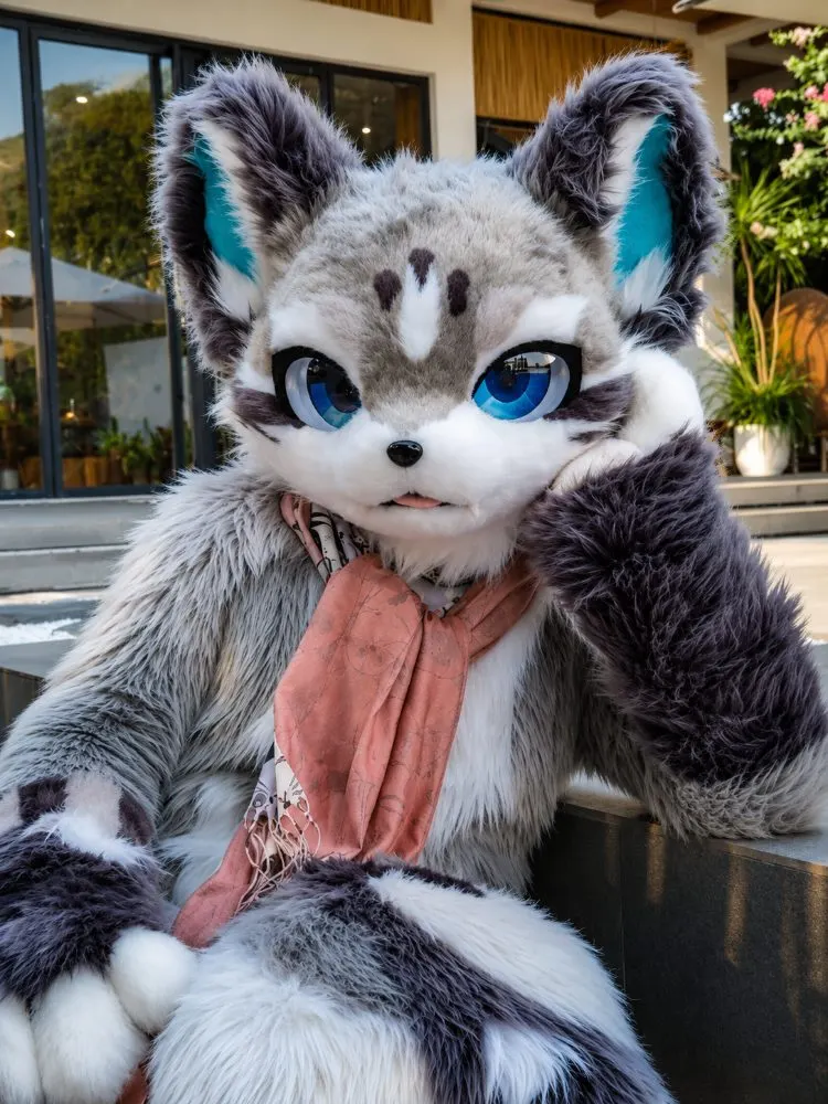 Grey kemono-style husky fursuit